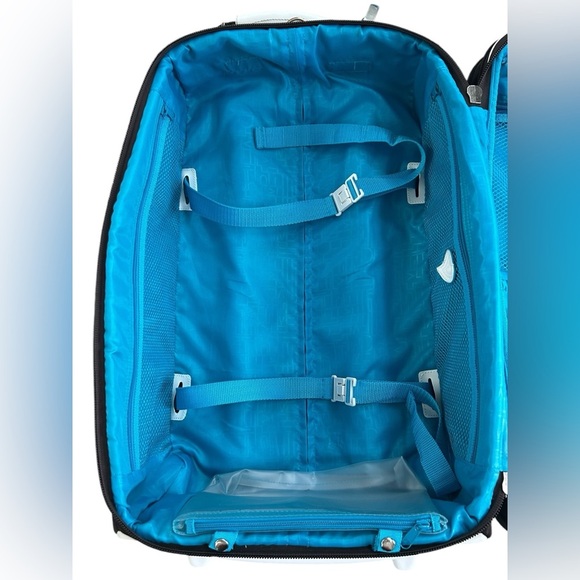 Diane Von Furstenberg brown + white trim rolling travel luggage suitcase 22x13" - Picture 10 of 12